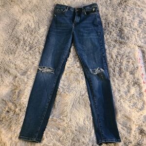 Women's Blue Distressed Jeans